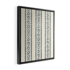 oceania vertical stripes - navy blue on cream Framed Canvas Print Gallery Image 2