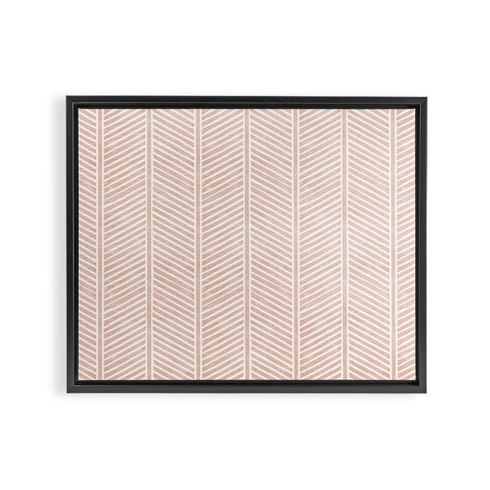 Organic Chevron in Rose Framed Canvas Print Gallery Image 1