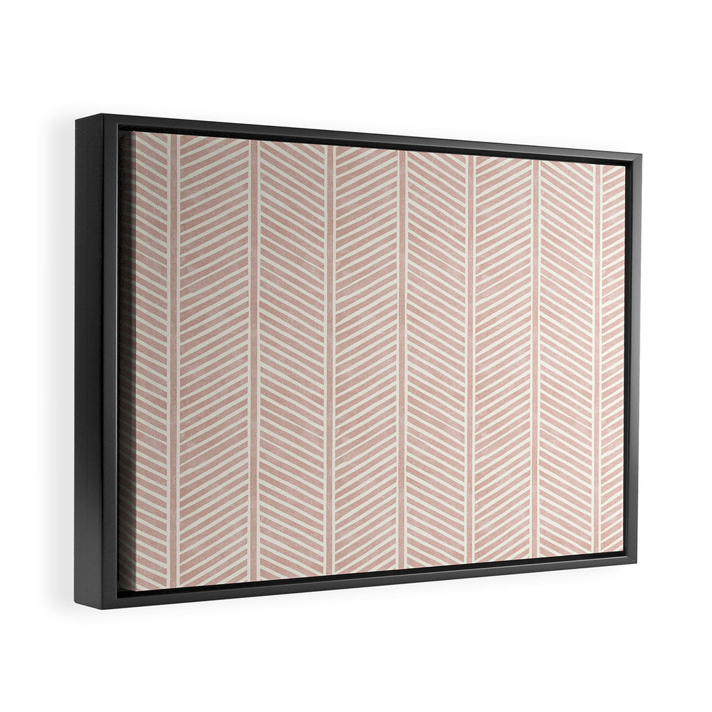 Organic Chevron in Rose Framed Canvas Print Gallery Image 2