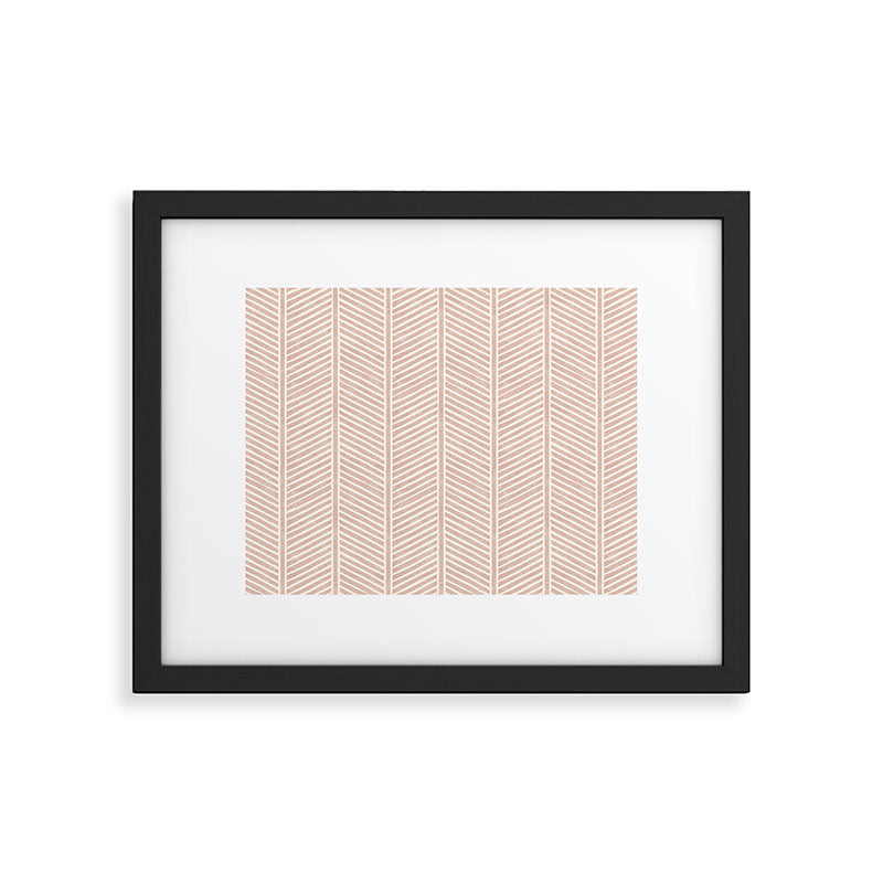 Organic Chevron in Rose Framed Art Print Gallery Image 4