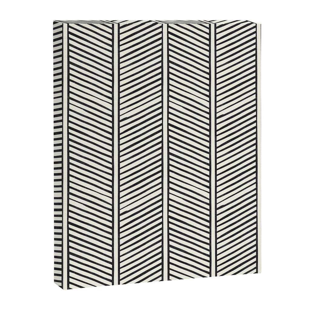 Organic Chevron - Inkwell on cream Canvas Print Gallery Image 8