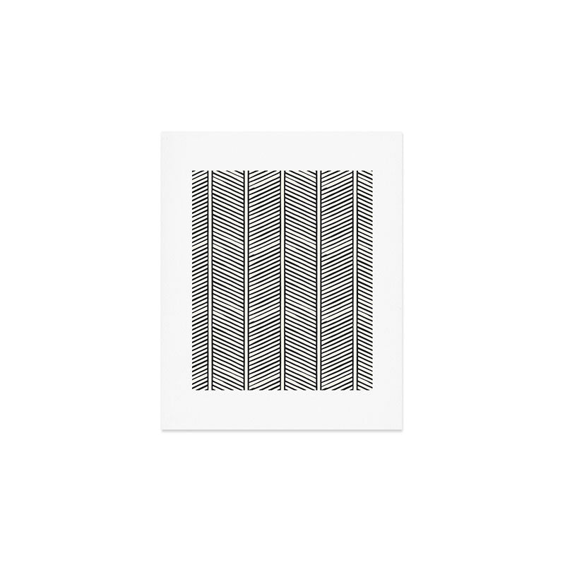 Organic Chevron - Inkwell on cream Art Print Gallery Image 1