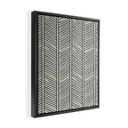 Organic Chevron - Inkwell on cream Framed Canvas Print Gallery Image 2