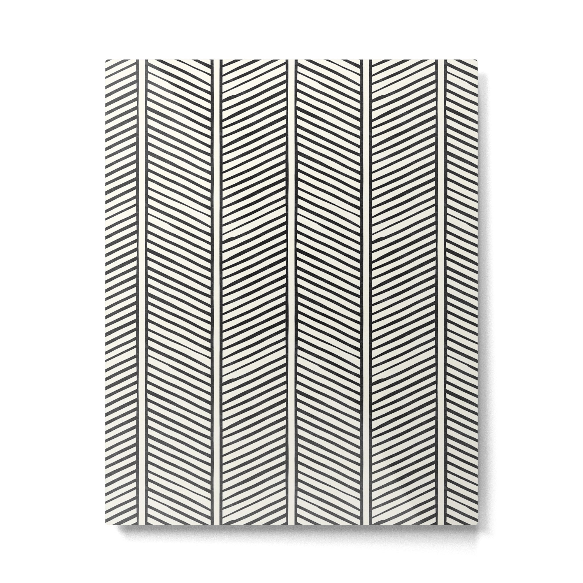 Organic Chevron - Inkwell on cream Metal Print Gallery Image 6