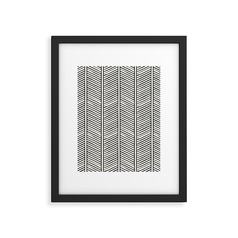Organic Chevron - Inkwell on cream Framed Art Print Gallery Image 6