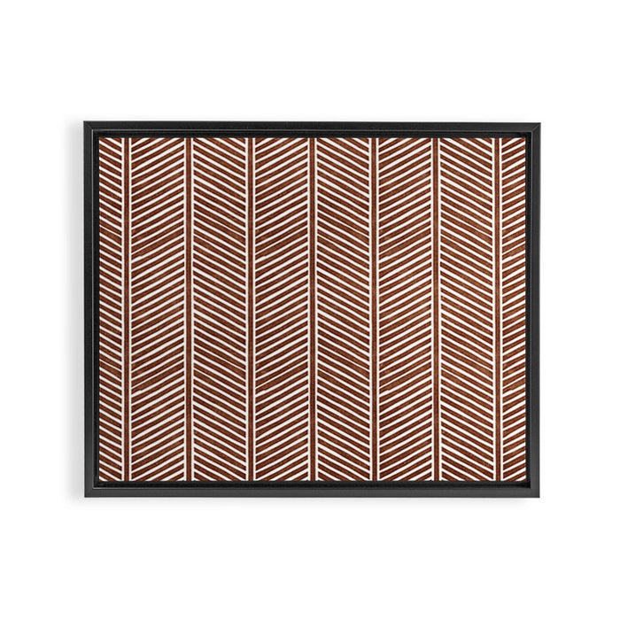 Organic Chevron on Brandywine Framed Canvas Print Gallery Image 1