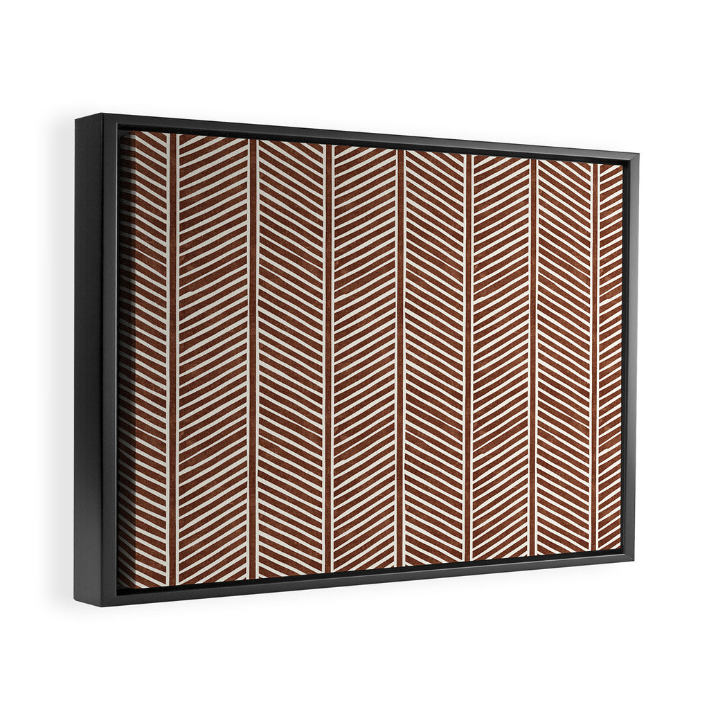 Organic Chevron on Brandywine Framed Canvas Print Gallery Image 2