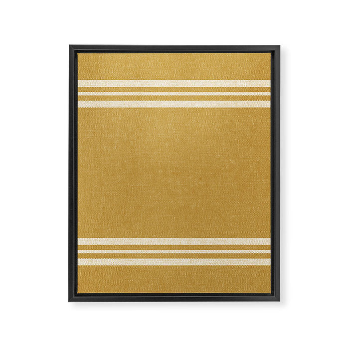 pimlico stripes - mustard yellow Framed Canvas Print Gallery Image 1