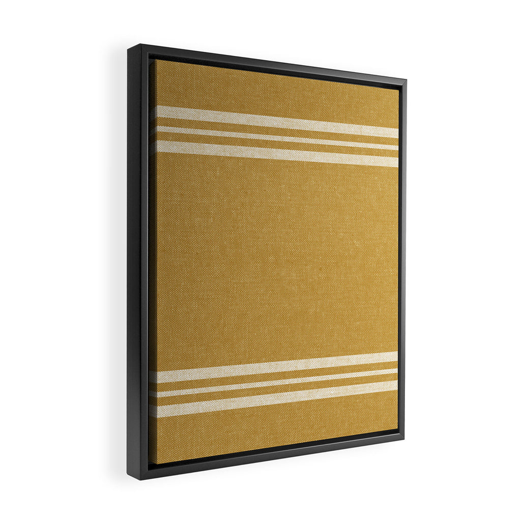 pimlico stripes - mustard yellow Framed Canvas Print Gallery Image 2