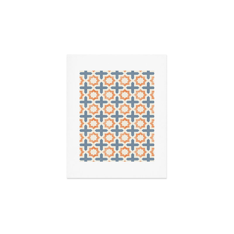 river stars - tangerine and blue Art Print Gallery Image 1