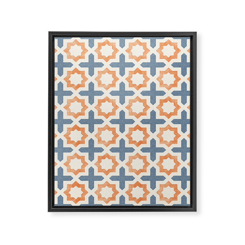 river stars - tangerine and blue Framed Canvas Print Gallery Image 8