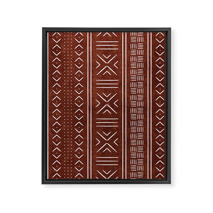 rust mud cloth Framed Canvas Print Gallery Image 1