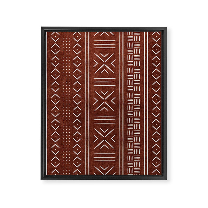 rust mud cloth Framed Canvas Print Gallery Image 8