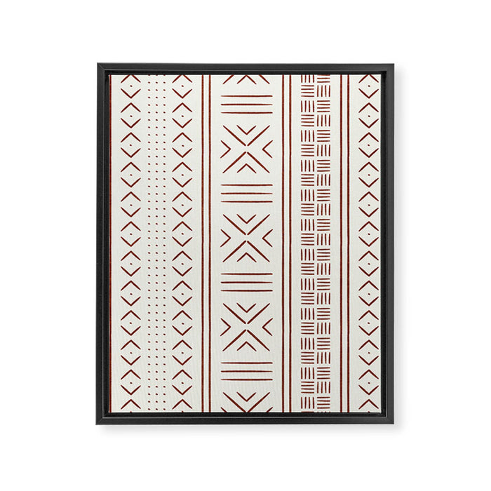 rust on bone mud cloth Framed Canvas Print Gallery Image 1