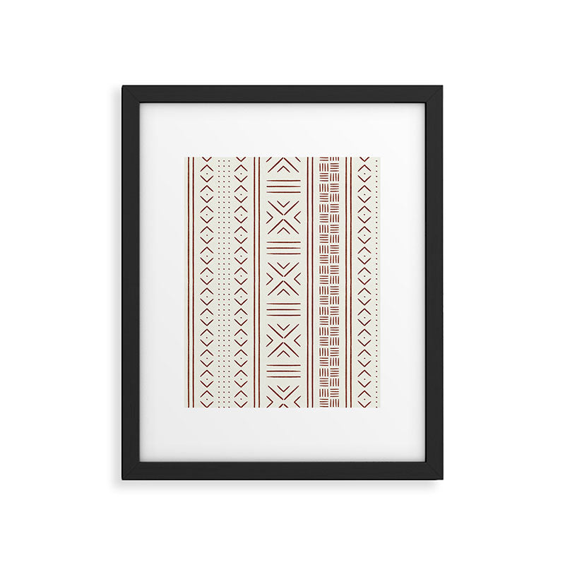 rust on bone mud cloth Framed Art Print Gallery Image 6