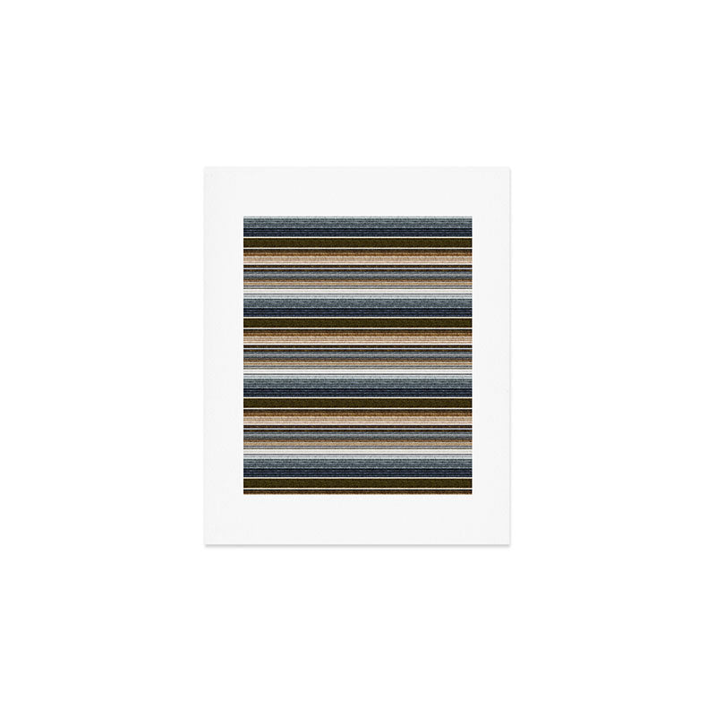 serape southwest stripe - cool natural tones Art Print Gallery Image 1