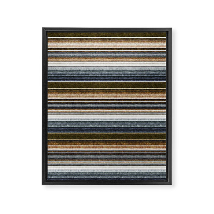 serape southwest stripe - cool natural tones Framed Canvas Print Gallery Image 1