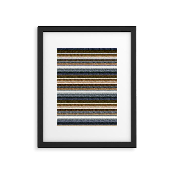 serape southwest stripe - cool natural tones Framed Art Print Gallery Image 1