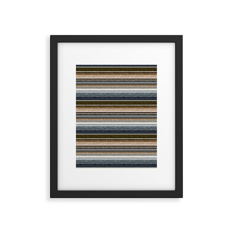 serape southwest stripe - cool natural tones Framed Art Print Gallery Image 6