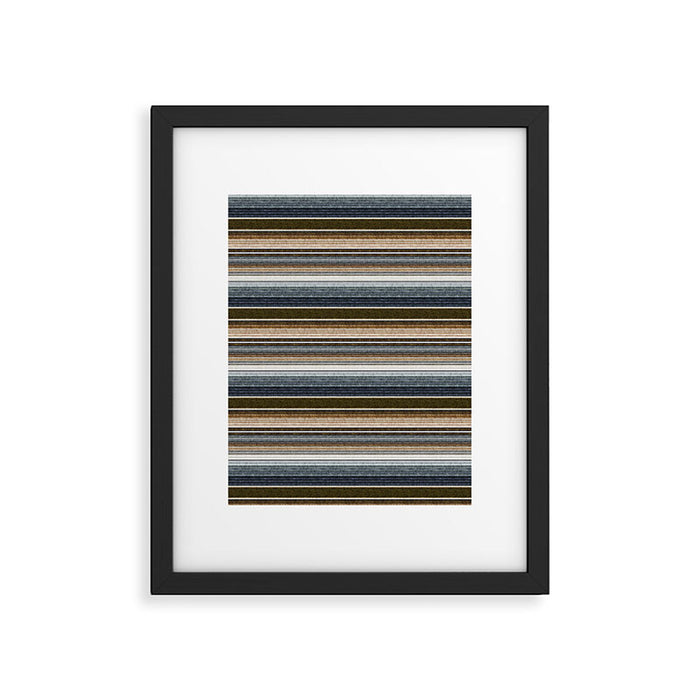 serape southwest stripe - cool natural tones Framed Art Print Gallery Image 1