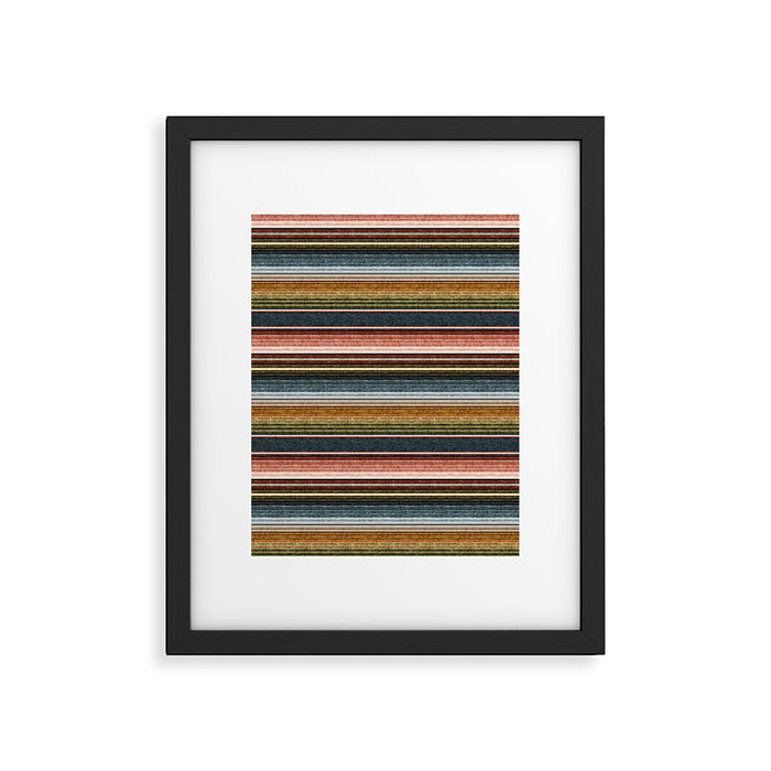 serape southwest stripe - earth tones Framed Art Print Gallery Image 1