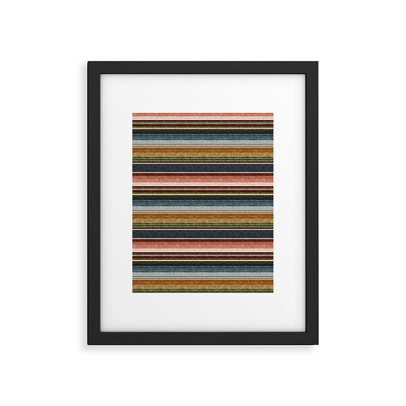 serape southwest stripe - earth tones Framed Art Print Gallery Image 4