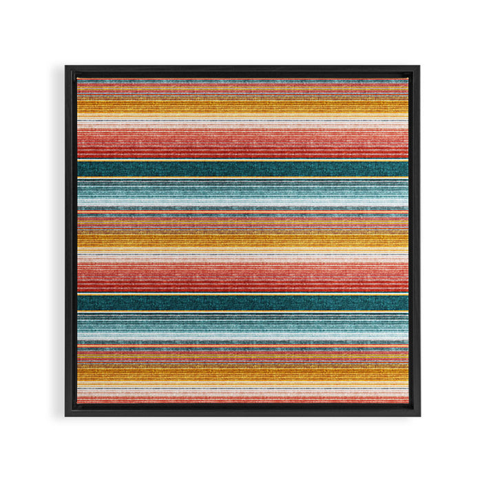 serape southwest stripe - orange & teal Framed Canvas Print Gallery Image 1