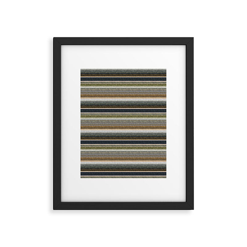 serape southwest stripe - muted natural tones Framed Art Print Gallery Image 4