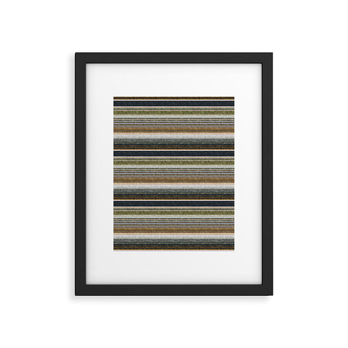serape southwest stripe - muted natural tones Framed Art Print Gallery Image 1