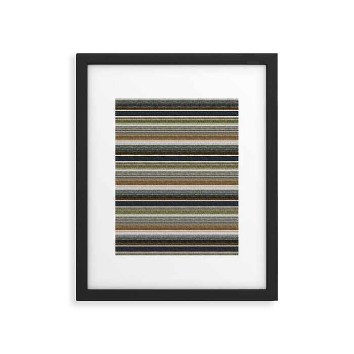 serape southwest stripe - muted natural tones Framed Art Print Gallery Image 1