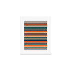 serape southwest stripe - orange & dark teal Art Print Gallery Image 1