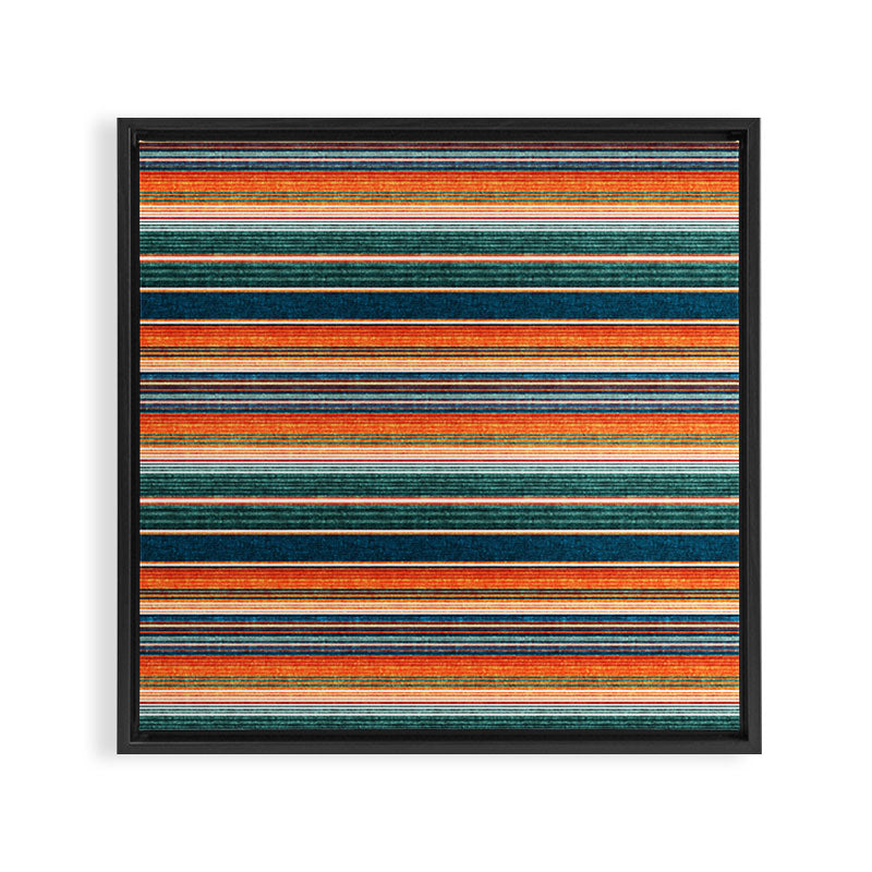 serape southwest stripe - orange & dark teal Framed Canvas Print Gallery Image 3