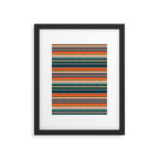 serape southwest stripe - orange & dark teal Framed Art Print Gallery Image 4