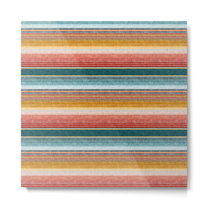 serape southwest stripe - orange & teal Metal Print Gallery Image 1