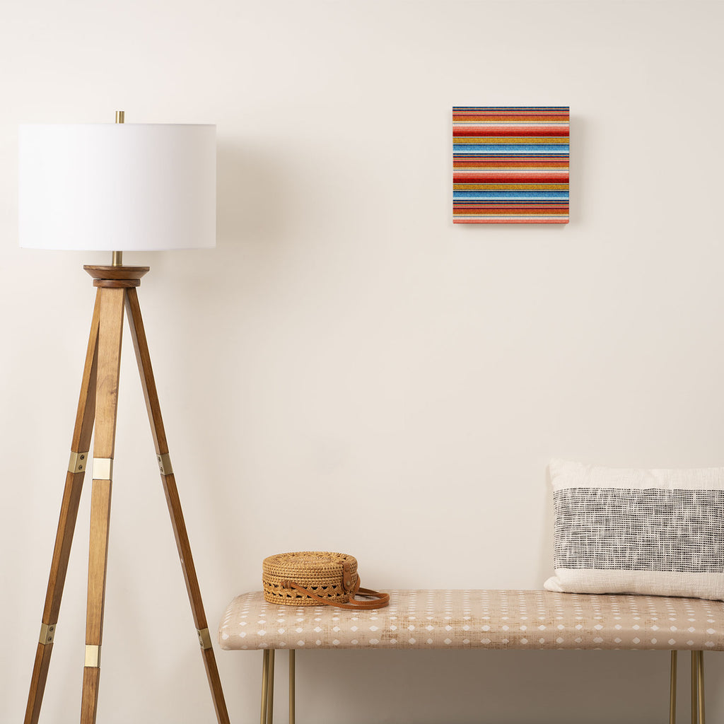 serape southwest stripe - red, blue, gold Canvas Print Gallery Image 2