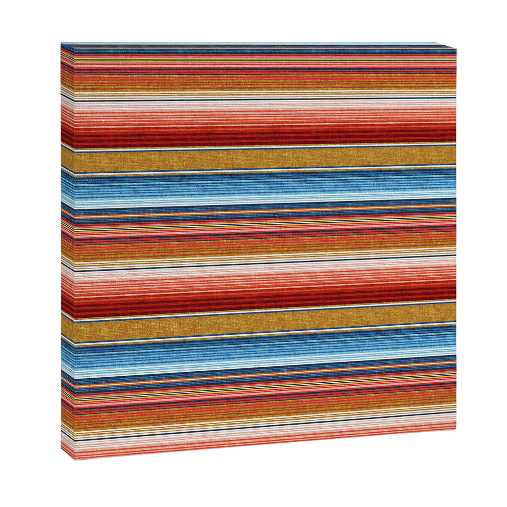serape southwest stripe - red, blue, gold Canvas Print Gallery Image 3