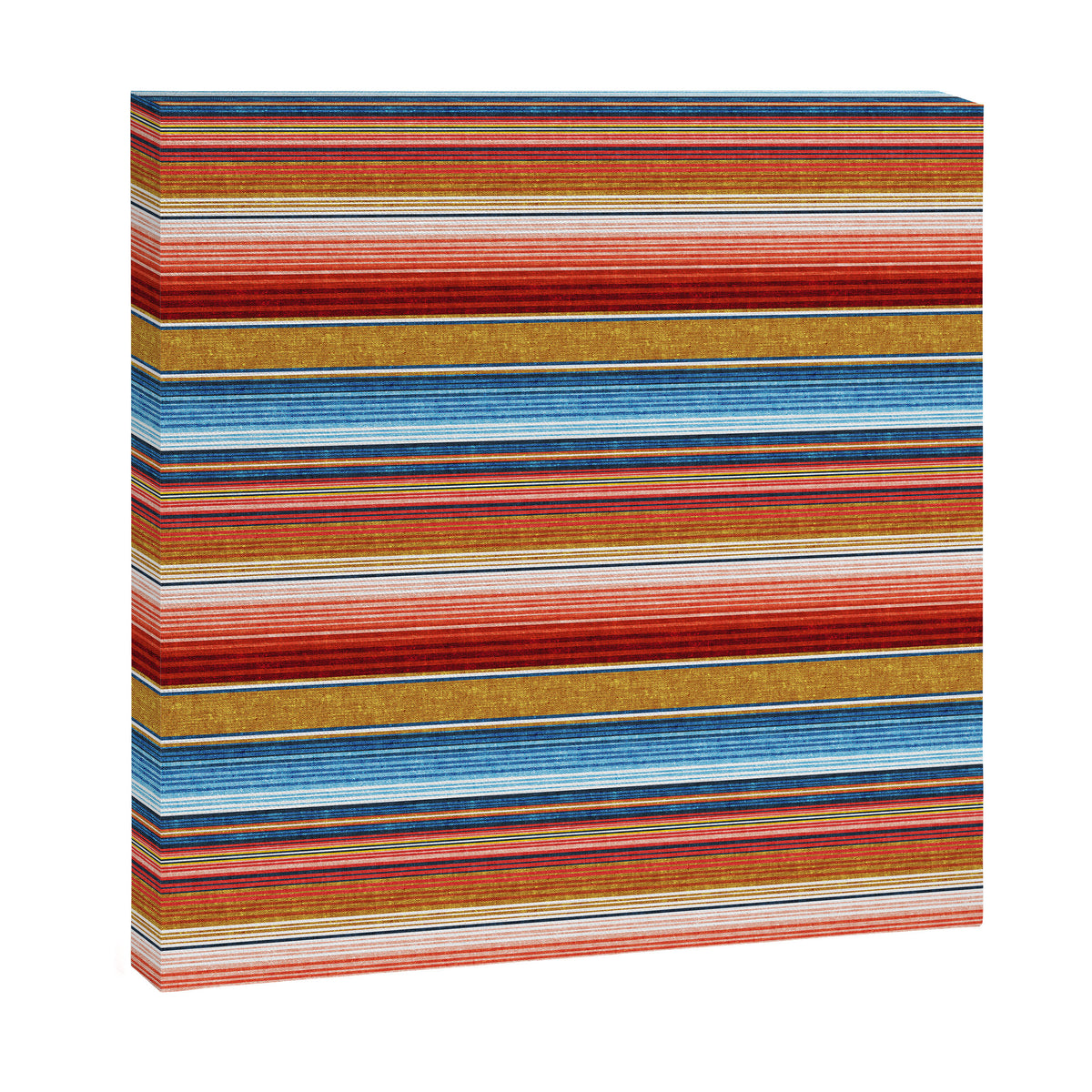 serape southwest stripe - red, blue, gold Canvas Print Gallery Image 3