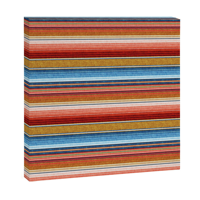serape southwest stripe - red, blue, gold Canvas Print Gallery Image 1