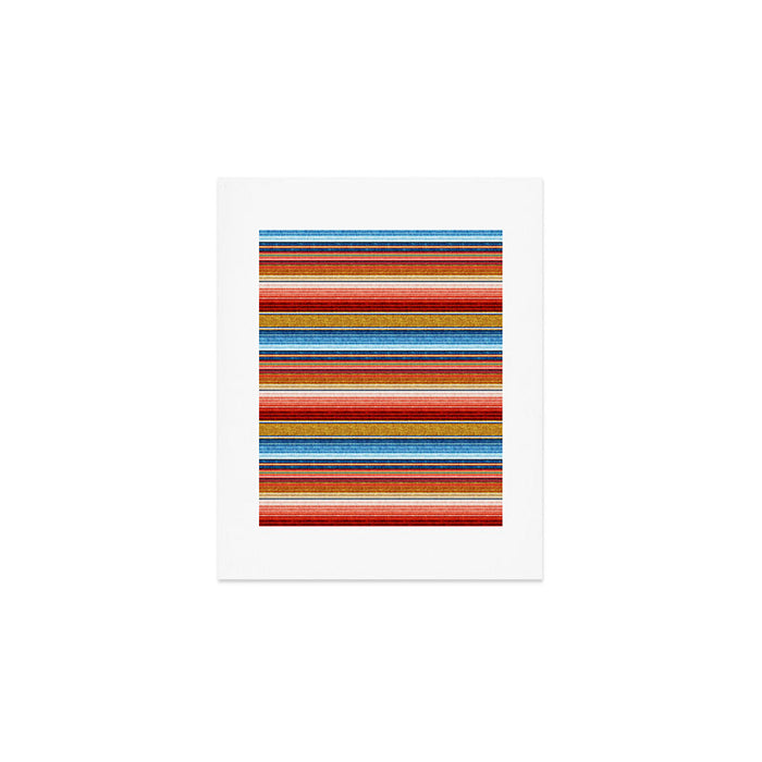 serape southwest stripe - red, blue, gold Art Print Gallery Image 1