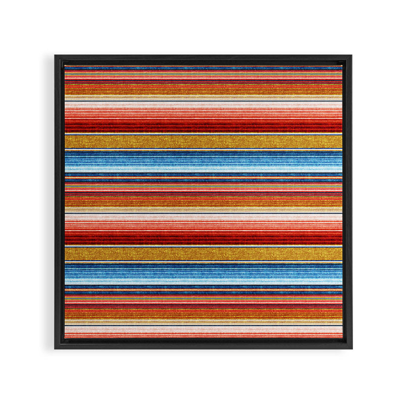 serape southwest stripe - red, blue, gold Framed Canvas Print Gallery Image 3