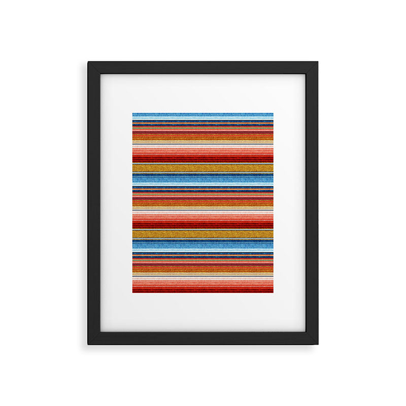 serape southwest stripe - red, blue, gold Framed Art Print Gallery Image 4