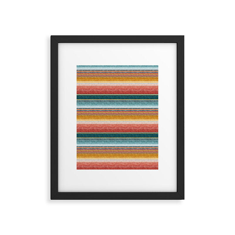 serape southwest stripe - orange & teal Framed Art Print Gallery Image 4
