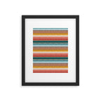 serape southwest stripe - orange & teal Framed Art Print Gallery Image 4