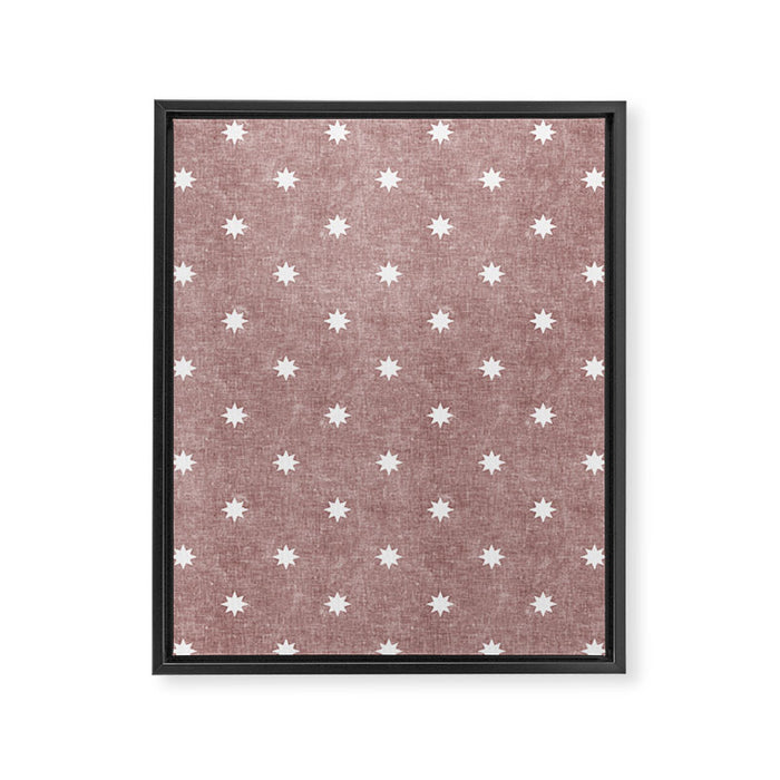 stars on mauve Framed Canvas Print Gallery Image 1