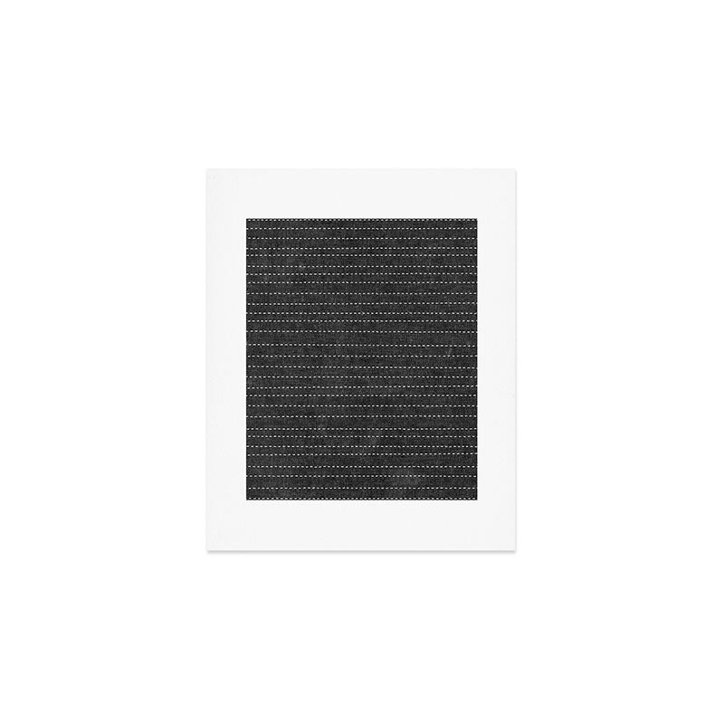 stitched stripes - charcoal Art Print Gallery Image 1