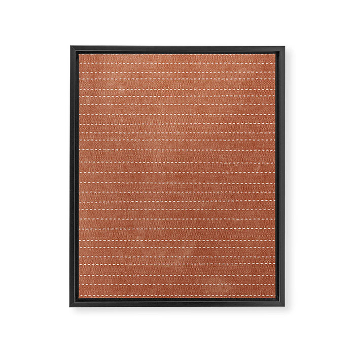stitched stripes - ginger Framed Canvas Print Gallery Image 1
