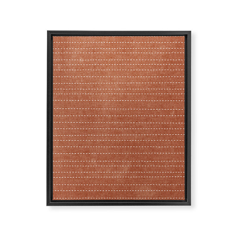 stitched stripes - ginger Framed Canvas Print Gallery Image 8