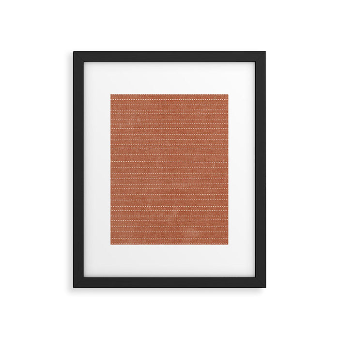stitched stripes - ginger Framed Art Print Gallery Image 1