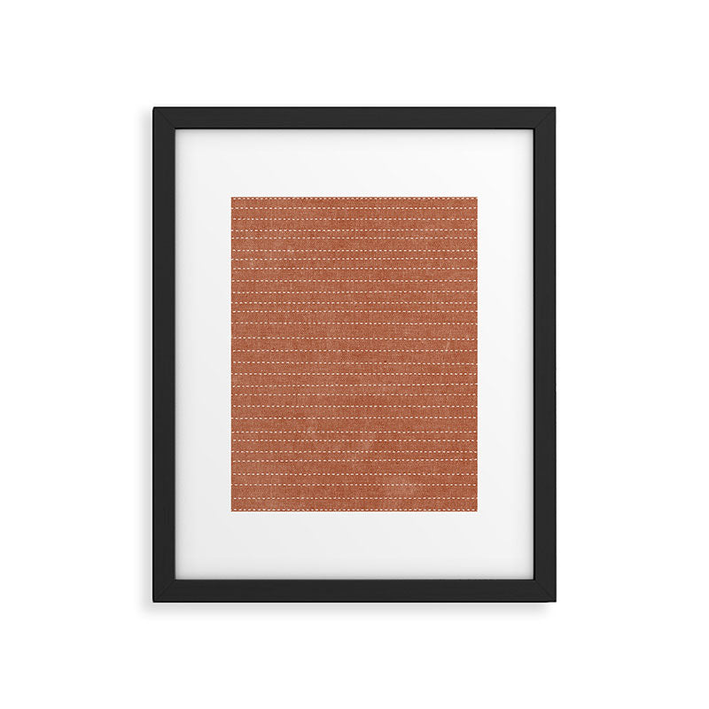 stitched stripes - ginger Framed Art Print Gallery Image 6