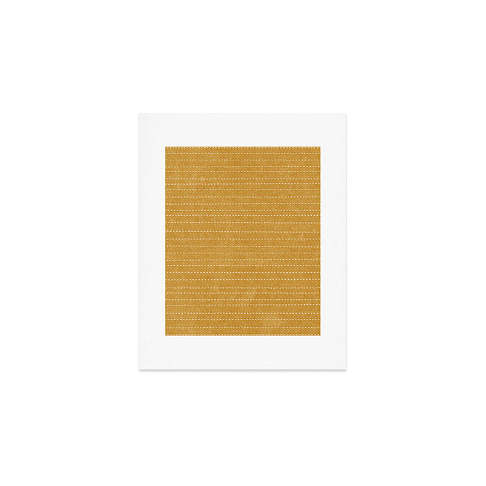 stitched stripes - mustard yellow Art Print Gallery Image 1